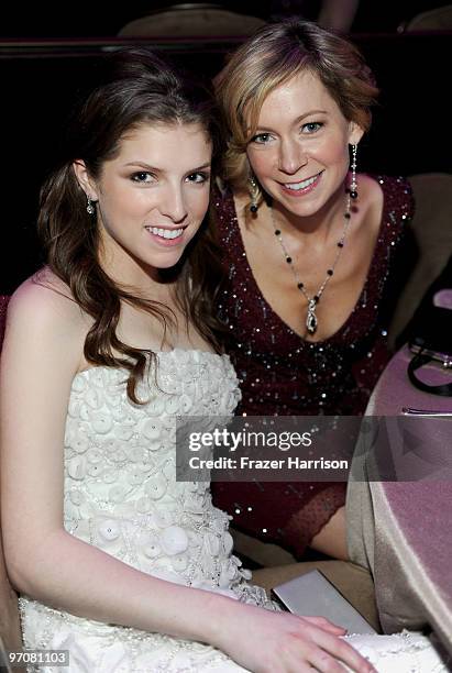 Actress Anna Kendrick and Carrie Preston at the 12th Annual Costume Designers Guild Awards with Presenting Sponsor Swarovski held at The Beverly...