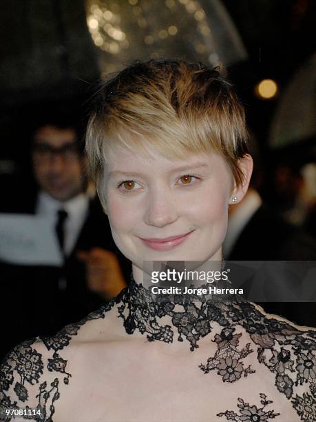 Mia Wasilowska arrives at the Royal World Premiere of 'Alice In Wonderland' at Odeon Leicester Square on February 25, 2010 in London, England.