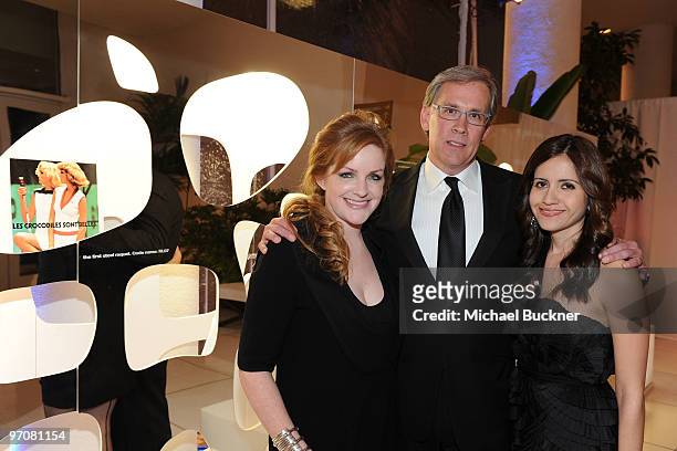 Costume Designers Guild Awards Executive Producer JL Pomeroy, CEO of Lacoste U.S. Steve Birkhold, and Nicole Birkhold pose during the 12th Annual...