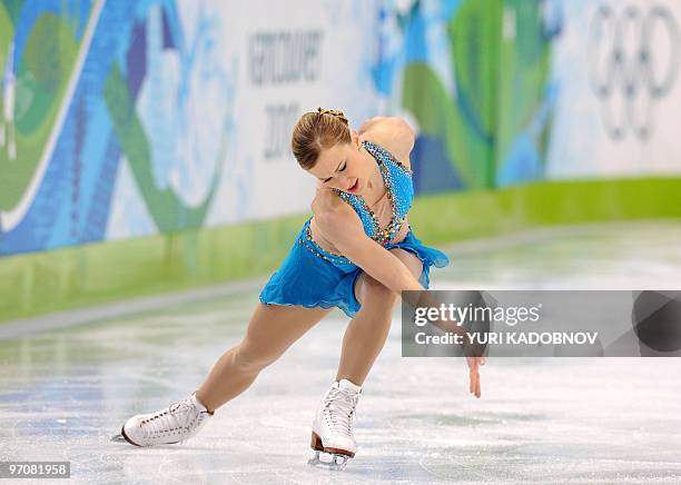 Bronze medallist, Canadia's Joannie Rochette, performs in the Ladies' Free skating program at the Pacific Coliseum in Vancouver, during the 2010...