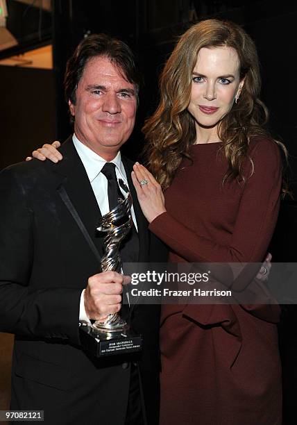 Winner of the Distinguished Collaborator Award director Rob Marshall with actress Nicole Kidman backstage during the 12th Annual Costume Designers...