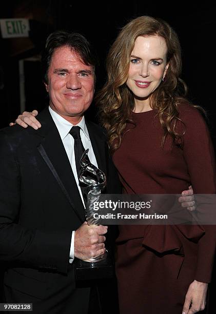 Winner of the Distinguished Collaborator Award director Rob Marshall with actress Nicole Kidman backstage during the 12th Annual Costume Designers...