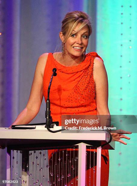 Nadja Swarovski of Swarovski speaks onstage at the 12th Annual Costume Designers Guild Awards with Presenting Sponsor Swarovski held at The Beverly...