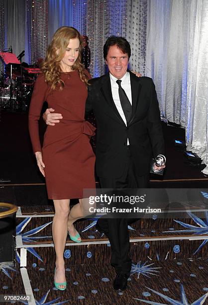 Winner of the Distinguished Collaborator Award director Rob Marshall with actress Nicole Kidman backstage during the 12th Annual Costume Designers...