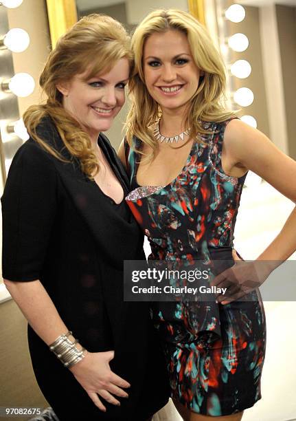 Costume Designers Guild Awards Executive Producer JL Pomeroy and actress Anna Paquin backstage during the 12th Annual Costume Designers Guild Awards...