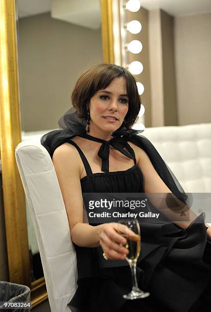 Host Parker Posey backstage during the 12th Annual Costume Designers Guild Awards with Presenting Sponsor Swarovski at The Beverly Hilton hotel on...