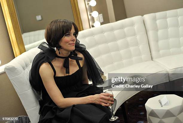 Host Parker Posey backstage during the 12th Annual Costume Designers Guild Awards with Presenting Sponsor Swarovski at The Beverly Hilton hotel on...