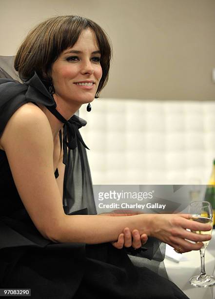 Host Parker Posey backstage during the 12th Annual Costume Designers Guild Awards with Presenting Sponsor Swarovski at The Beverly Hilton hotel on...