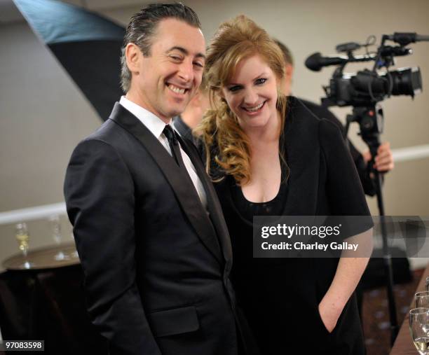 Actor Alan Cumming and Costume Designers Guild Awards Executive Producer JL Pomeroy backstage during the 12th Annual Costume Designers Guild Awards...