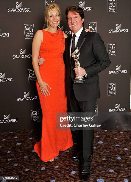 Nadja Swarovski of Swarovski and winner of the Distinguished Collaborator Award director Rob Marshall backstage during the 12th Annual Costume...