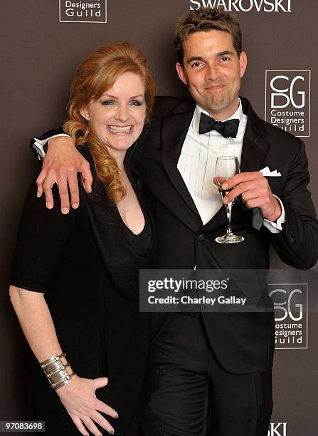 Costume Designers Guild Awards Executive Producer JL Pomeroy and script writer Don Winston backstage during the 12th Annual Costume Designers Guild...