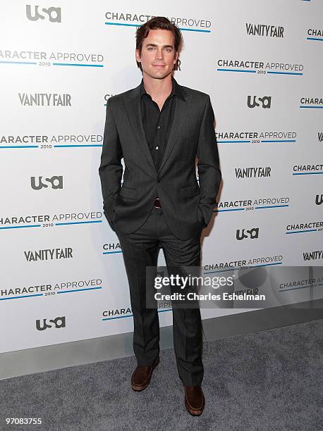S "White Collar" actor Matt Bomer attends the 2nd Annual Character Approved Awards cocktail reception at The IAC Building on February 25, 2010 in New...