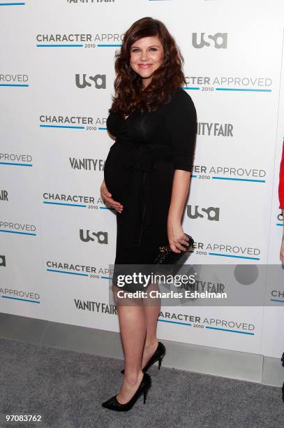 S "White Collar" actress Tiffani Thiessen attends the 2nd Annual Character Approved Awards cocktail reception at The IAC Building on February 25,...