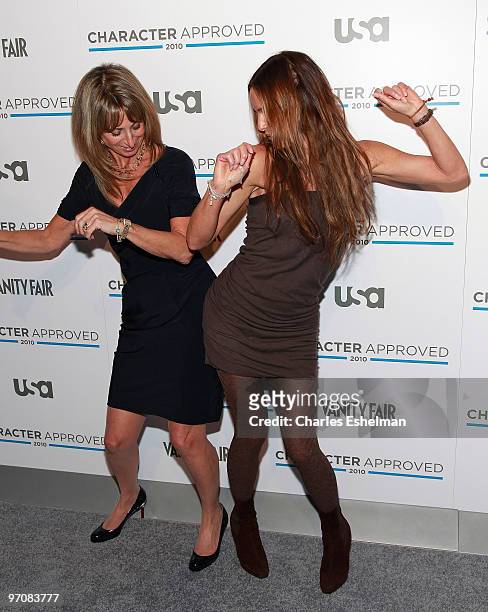 Universal Cable President, Bonnie Hammer and USA's "Burn Notice" actress Gabrielle Anwar attend the 2nd Annual Character Approved Awards cocktail...