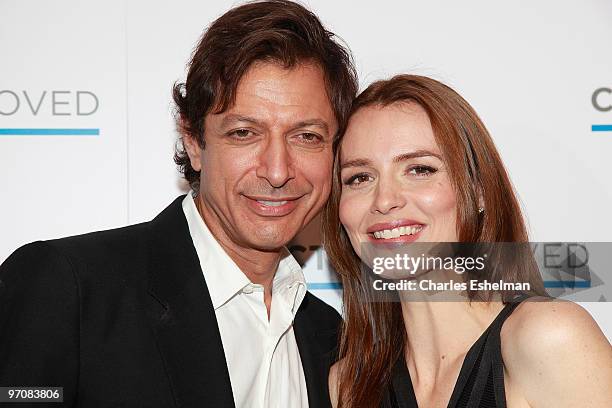 Actors Jeff Goldblum and Saffron Burrows attend the 2nd Annual Character Approved Awards cocktail reception at The IAC Building on February 25, 2010...