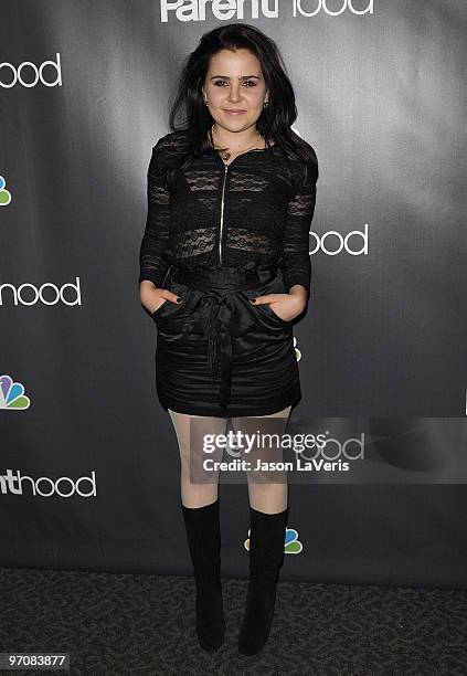 Actress Mae Whitman attends the premiere screening of NBC Universal's "Parenthood" at the Directors Guild Theatre on February 22, 2010 in West...