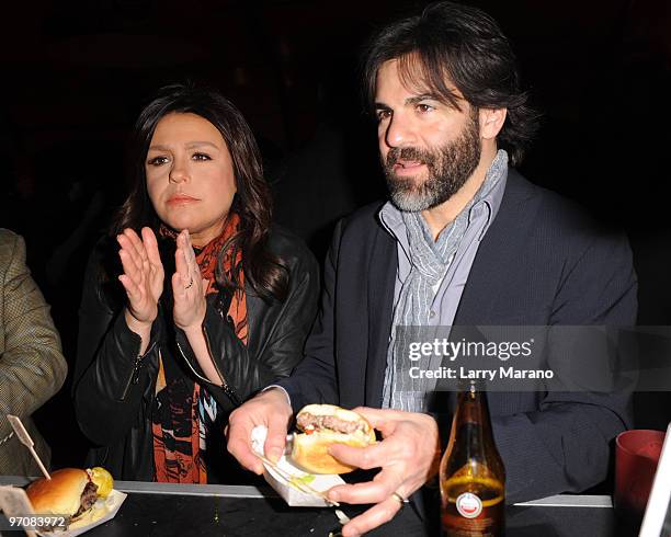 Rachael Ray and her husband John Cusimano attend Rachael Ray's Burger Bash Hosted by Amstel Light at Ritz Carlton South Beach on February 25, 2010 in...