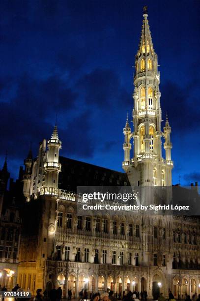 belgium, brussels, grand place, hotel de ville and - bruselas stock pictures, royalty-free photos & images