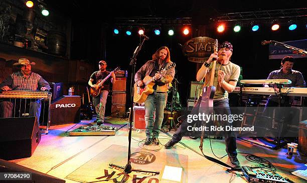 Singer/Songwriter, Jamey Johnson and his Band perform in a secret show during the 2010 Country Radio Seminar at The Stage on February 25, 2010 in...