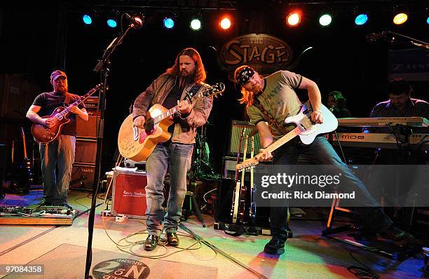 Singer/Songwriter, Jamey Johnson and his Band perform in a secret show during the 2010 Country Radio Seminar at The Stage on February 25, 2010 in...