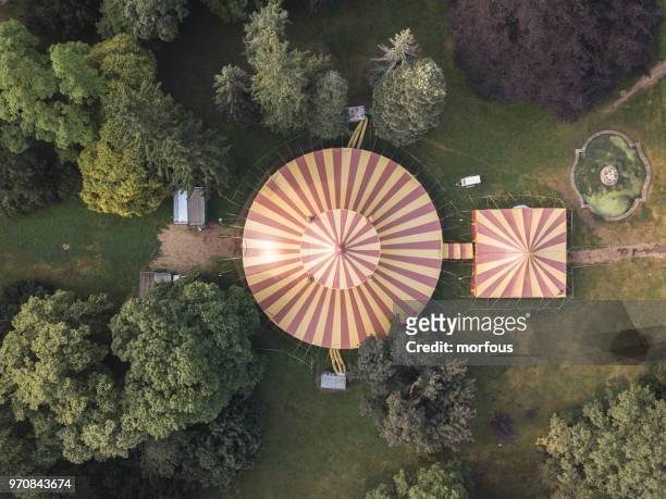 circus tent - helicopter point of view stock pictures, royalty-free photos & images