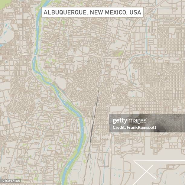 albuquerque new mexico us city street map - albuquerque stock illustrations