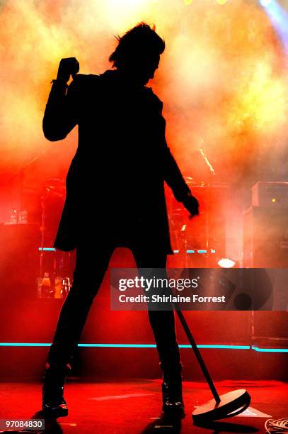 Ian Watkins of Lostprophets performs at Manchester Apollo on February 25, 2010 in Manchester, England.