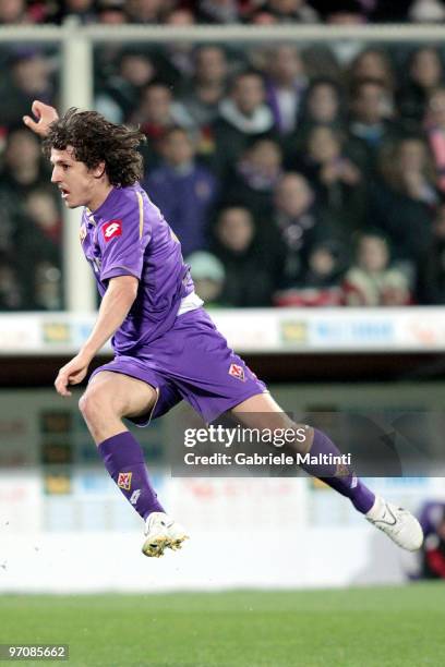 Stevan Jovetic of ACF Fiorentina in action during the Serie A match between ACF Fiorentina and AC Milan at Stadio Artemio Franchi on February 24,...