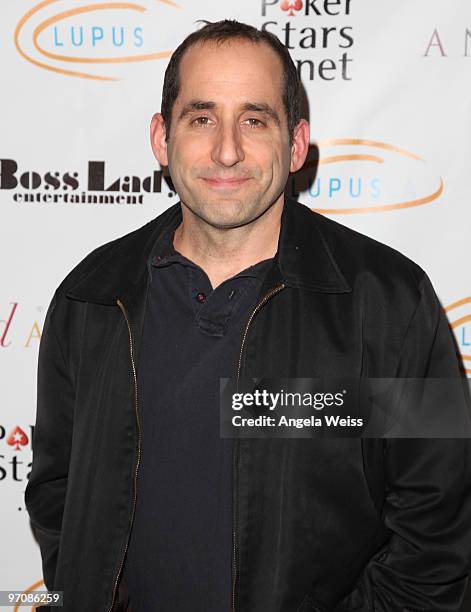 Actor Peter Jacobson arrives at the 'Get Lucky for Lupus' celebrity charity poker tournament at Andaz West Hollywood on February 25, 2010 in West...
