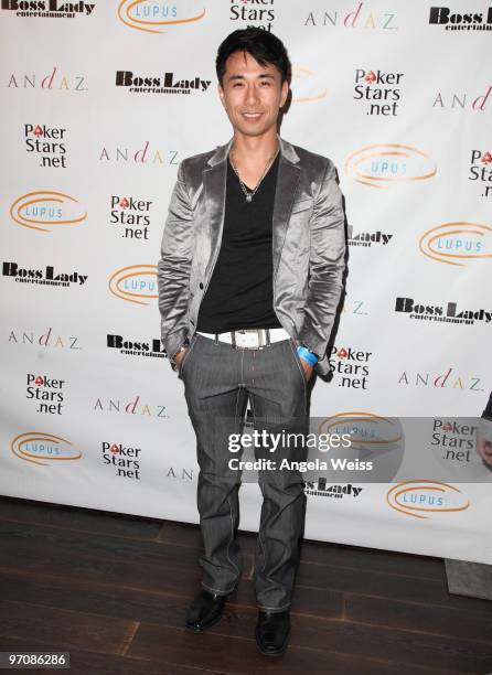 Actor James Kyson Lee arrives at the 'Get Lucky for Lupus' celebrity charity poker tournament at Andaz West Hollywood on February 25, 2010 in West...