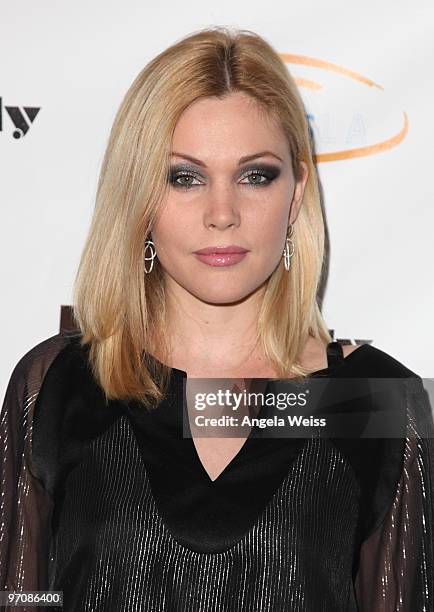 Actress Shanna Moakler arrives at the 'Get Lucky for Lupus' celebrity charity poker tournament at Andaz West Hollywood on February 25, 2010 in West...