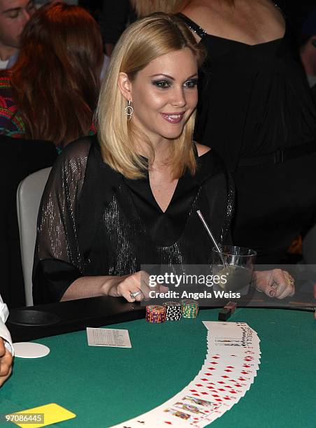 Actress Shanna Moakler participates in the 'Get Lucky for Lupus' celebrity charity poker tournament at Andaz West Hollywood on February 25, 2010 in...