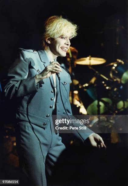 David Sylvian of Japan performs on stage at Hammmersmith Odeon on May 17th, 1981 in London, England.