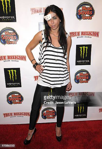 Courtenay Semel attends the 5th annual Music Saves Lives kick off party at h.wood on February 25, 2010 in Hollywood, California.