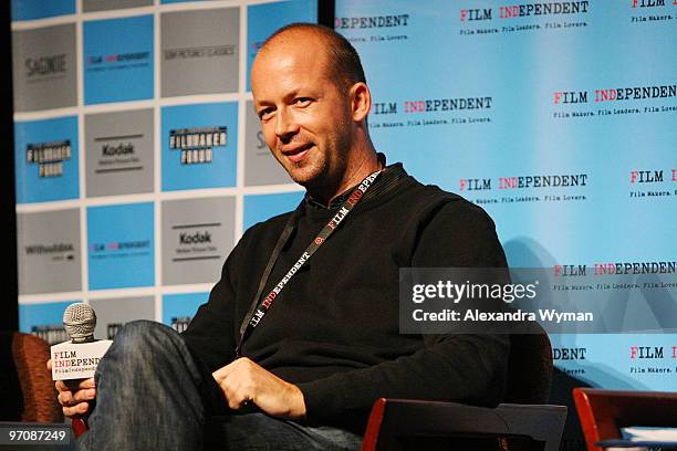 Voltage Pictures' Nicolas Chartier attends day 2 of Film Independent's Filmmaker Forum at the Directors Guild Theatre on October 11, 2009 in West...