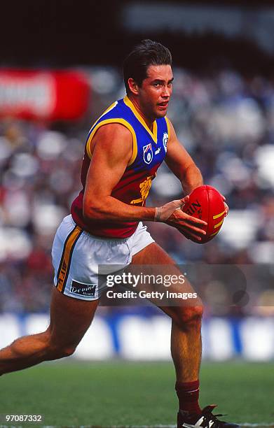 Marcus Ashcroft of the Lions kicks during the round 11 AFL match between Carlton and Brisbane in Melbourne, Australia.