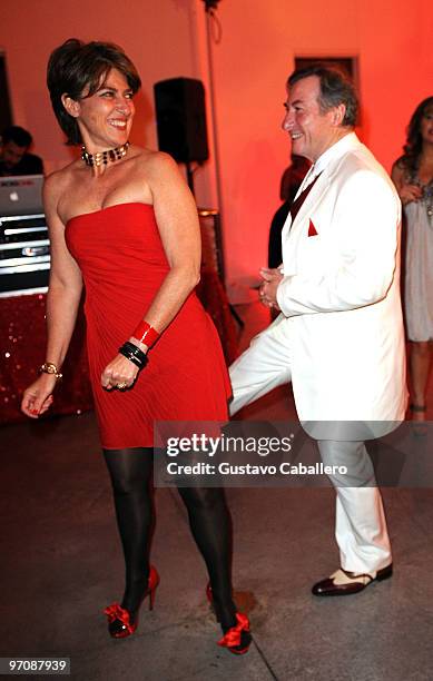 Alexandra Marnier Lapostolle and Cyril de Bournet attends Grand Marnier's Diner en Rouge at The Temple House during the 2010 South Beach Food & Wine...