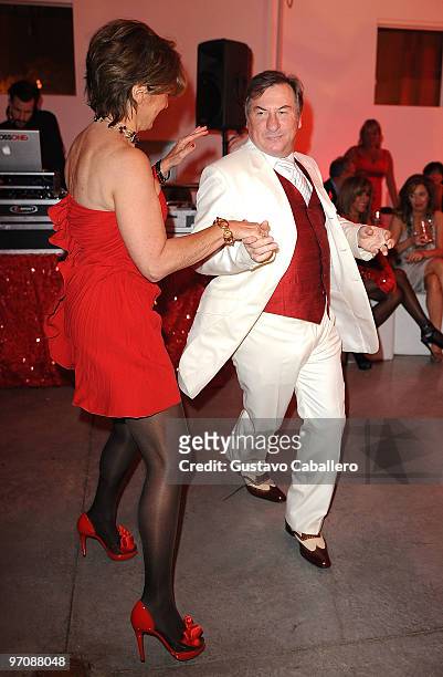 Alexandra Marnier Lapostolle and Cyril de Bournet attends Grand Marnier's Diner en Rouge at The Temple House during the 2010 South Beach Food & Wine...