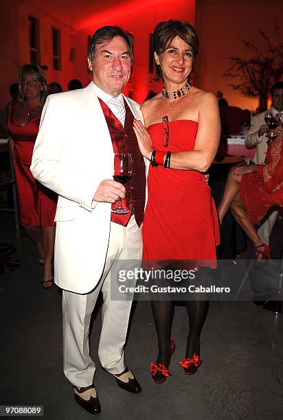Cyril de Bournet and Alexandra Marnier Lapostolle attends Grand Marnier's Diner en Rouge at The Temple House during the 2010 South Beach Food & Wine...
