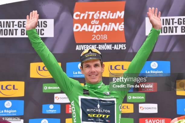 Podium / Daryl Impey of South Africa and Team Mitchelton-Scott Green Points Jersey / Celebration / during the 70th Criterium du Dauphine 2018, Stage...