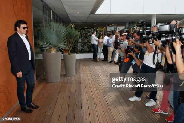 Singer Patrick Bruel attends the Men Final of the 2018 French Open - Day Fithteen at Roland Garros on June 10, 2018 in Paris, France.