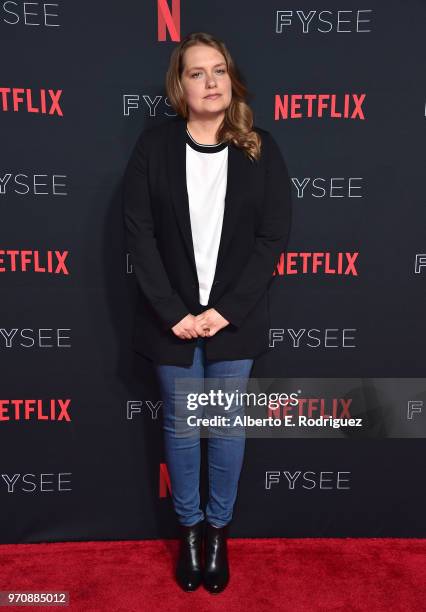 Actress Merritt Wever attends #NETFLIXFYSEE For Your Consideration Event For "Godless" at Netflix FYSEE At Raleigh Studios on June 9, 2018 in Los...