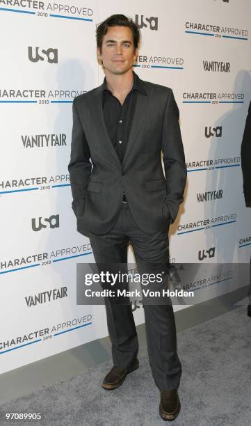 Actor Matt Bomer attends the 2nd Annual Character Approved Awards cocktail reception at The IAC Building on February 25, 2010 in New York City.