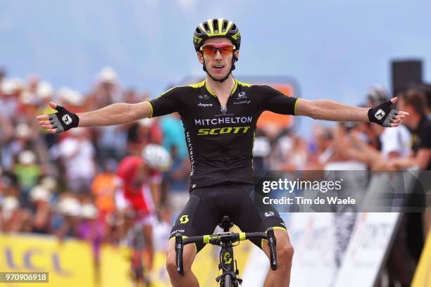 Arrival / Adam Yates of Great Britain and Team Mitchelton-Scott / Celebration / during the 70th Criterium du Dauphine 2018, Stage 7 a 136km stage...