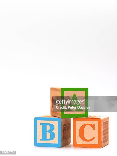 children's abc building blocks - toy block stock pictures, royalty-free photos & images