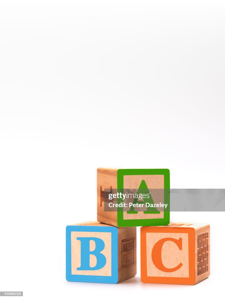 Children's ABC building blocks