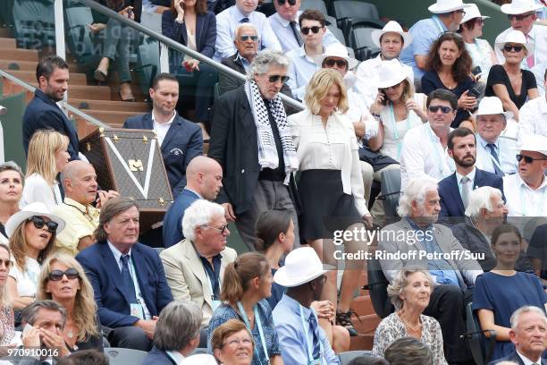 Jean Paul Belmondo and Charles Gerard attend Musician Roger Waters and actress Lea Seydoux present the 'Mousquetaires' Cup and his Louis Vuitton...