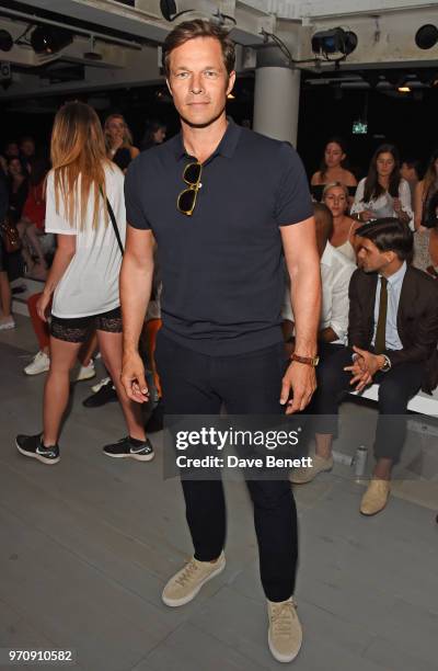 Paul Sculfor attends the Christopher Raeburn show during London Fashion Week Men's June 2018 at the BFC Show Space on June 10, 2018 in London,...