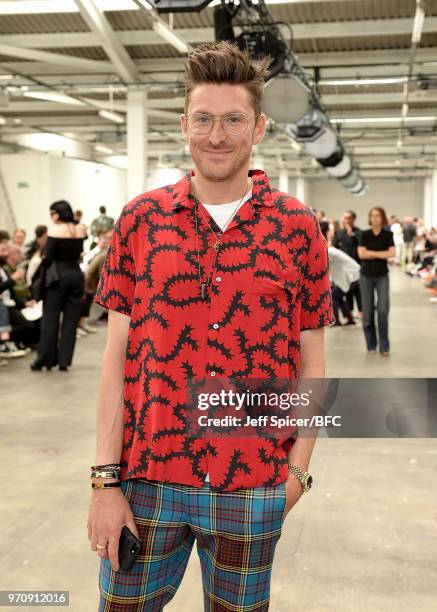 Henry Holland attends the MAN show during London Fashion Week Men's June 2018 on June 10, 2018 at the Old Truman Brewery in London, England.