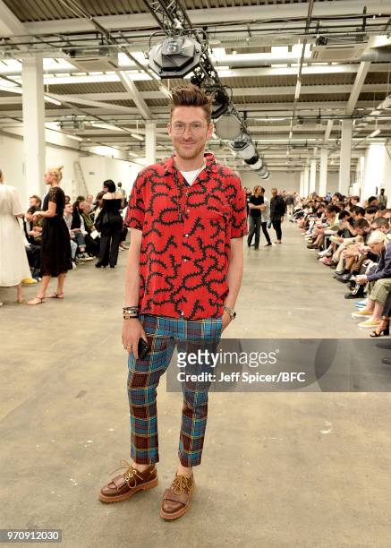 Henry Holland attends the MAN show during London Fashion Week Men's June 2018 on June 10, 2018 at the Old Truman Brewery in London, England.